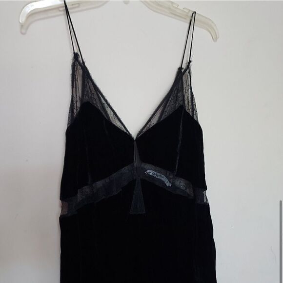 NWOT Zara Black Velvet Lace Maxi Dress - Picture 5 of 5